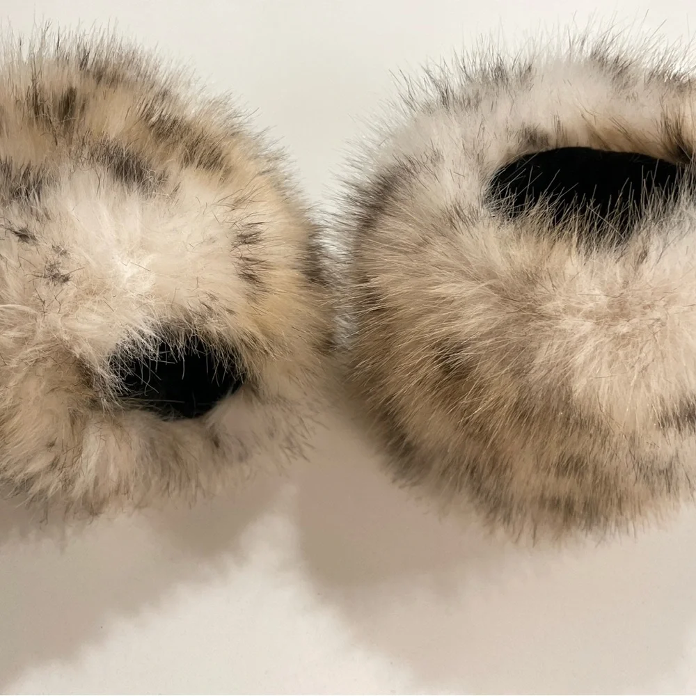 Faux Fur Cuffs in Cream and Black